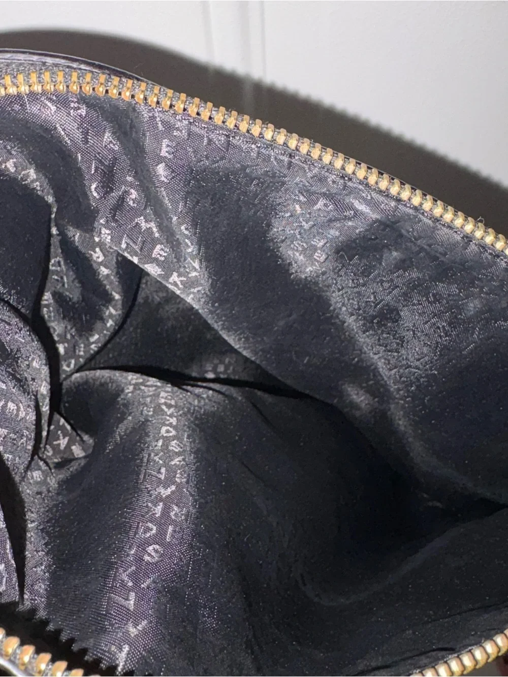 kate spade Black and Cream Pebbled Leather Shoulder Bag